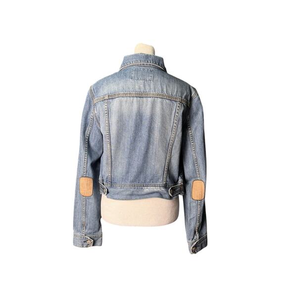 Vintage Y2K Denim Old Navy Womens Size Large Cropped Distressed Jean Jacket - Picture 4 of 9
